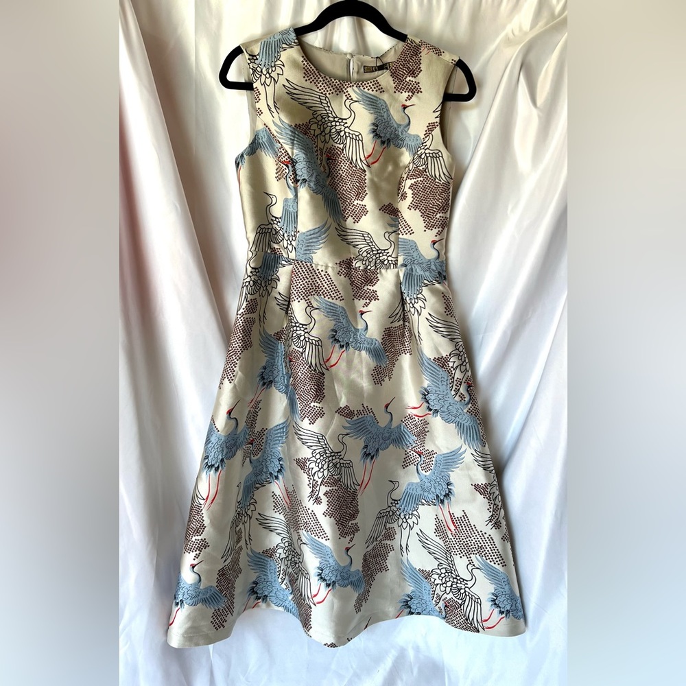 NWT BIBA Jacquard Sleeveless Crane Dress Sz 10 ***UK size*** (House of Fraser)